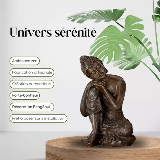 Statuette Bouddha Thai penseur (8x13x18 cm)