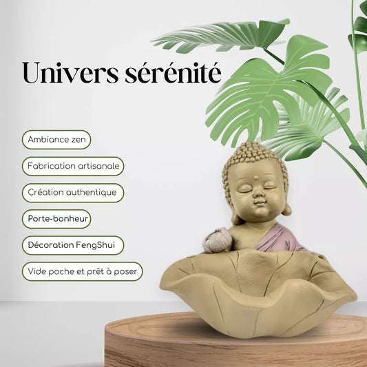 Statuette Bouddha devant lotus (10,5x10,5x10,5 cm)