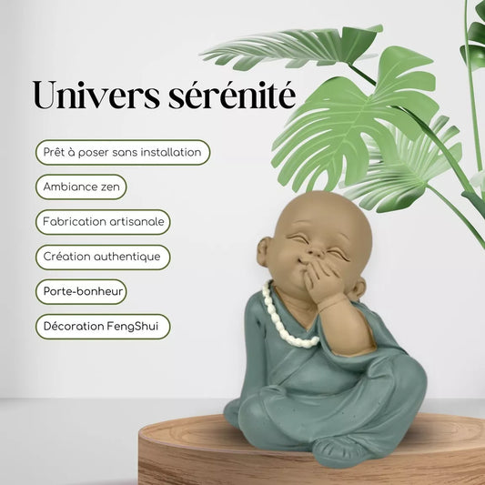 Statuette Bonze de la sagesse Ne rien dire (9x7x10,5 cm)
