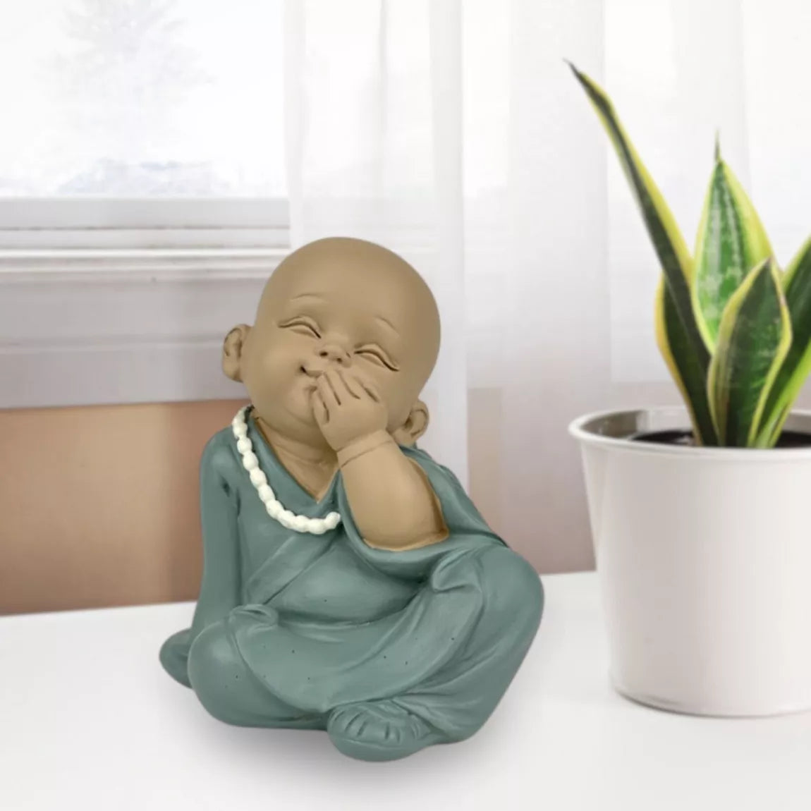 Statuette Bonze de la sagesse Ne rien dire (9x7x10,5 cm)
