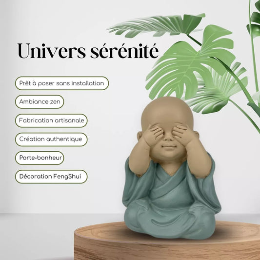 Statuette Bonze de la sagesse : Ne rien voir (9x7x10,5 cm)