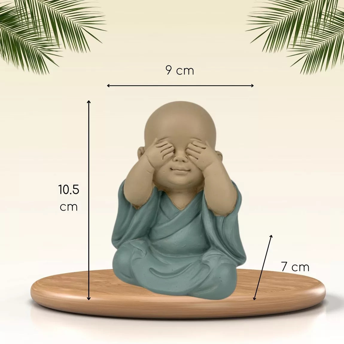 Statuette Bonze de la sagesse : Ne rien voir (9x7x10,5 cm)