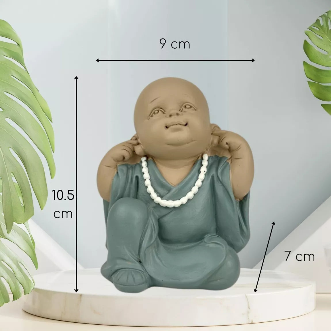 Statuette Bonze de la sagesse Ne rien entendre (9x7x10,5 cm)