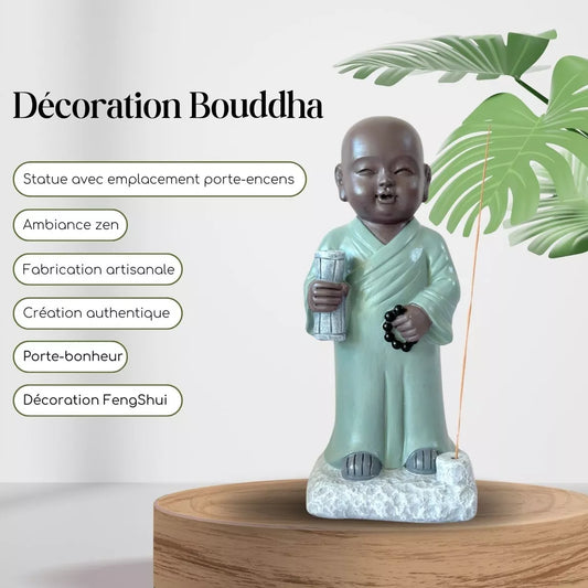 Statuette Bouddha porte-encens - TRIPITAKA (9x11x22 cm)