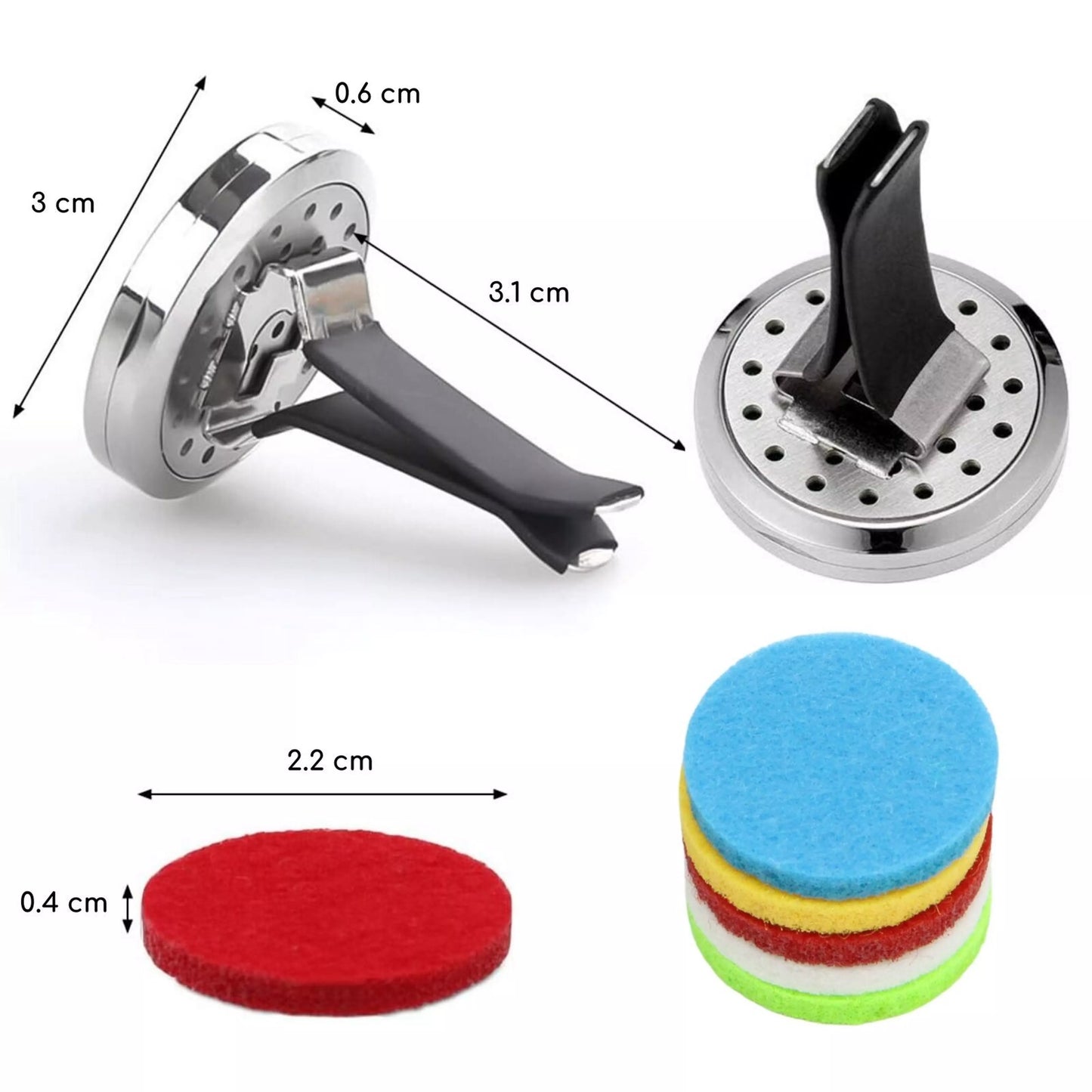 Diffuseur de parfum et huile essentielle pour voiture Clip'Arôme - Plusieurs modèles – 30 mm