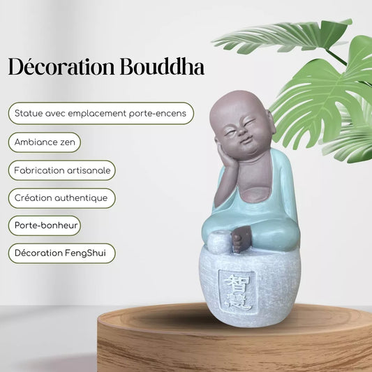 Statuette Bouddha porte-encens - INTELLIGENCE (7x6x14 cm)
