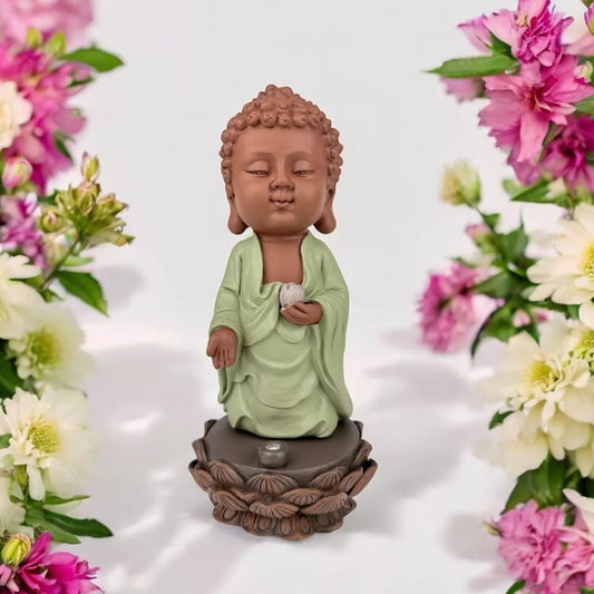 Statuette Bouddha porte-encens - KASYAPA (12x12x25 cm)