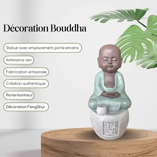 Statuette Bouddha porte-encens - DHYANA (7x6x14 cm)