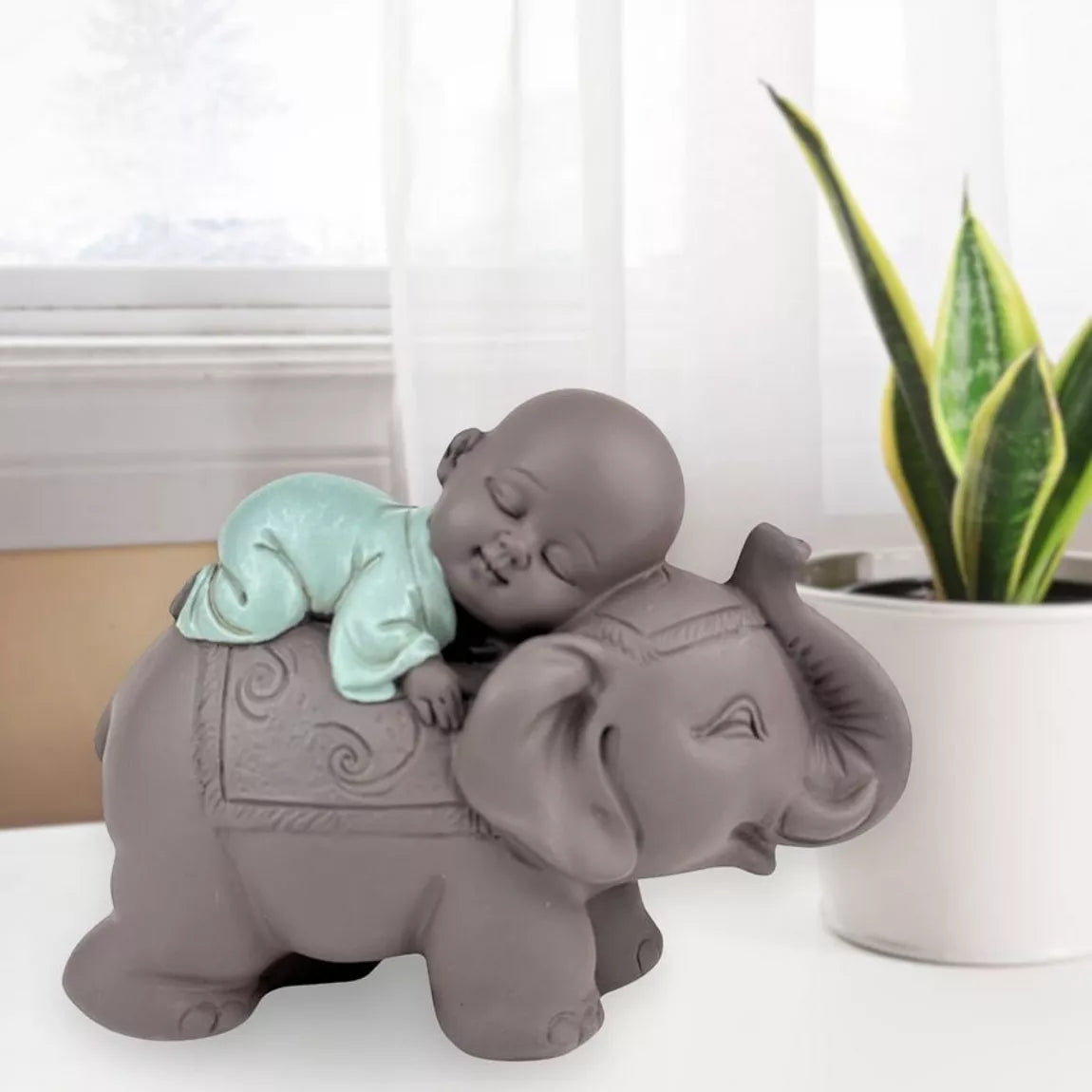 Statuette Bébé Bonze éléphant (13x6x9,5 cm)