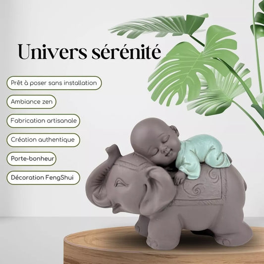 Statuette Bébé Bonze éléphant (13x6x9,5 cm)