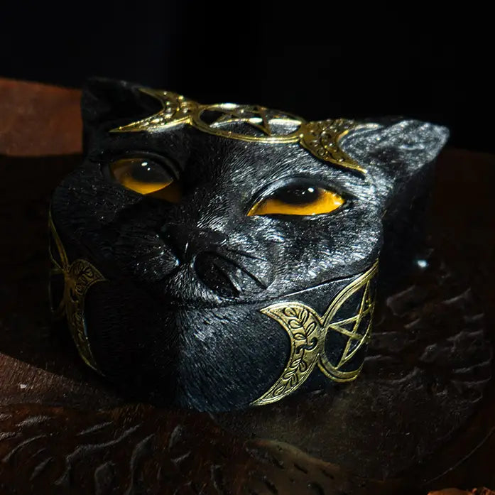 Boîte Chat noir triple lune