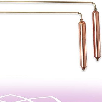 Baguettes de sourcier en laiton avec poignées fines en cuivre