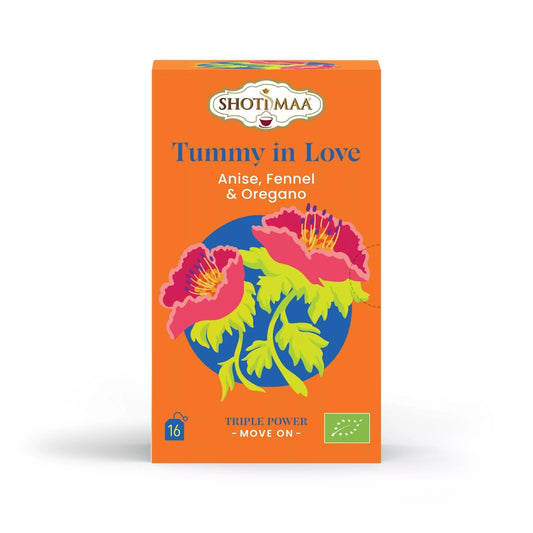 Tisane bio "TUMMY IN LOVE" - Digestive, réconfortante, apaise le ventre, favorise la digestion et apporte chaleur et légèreté