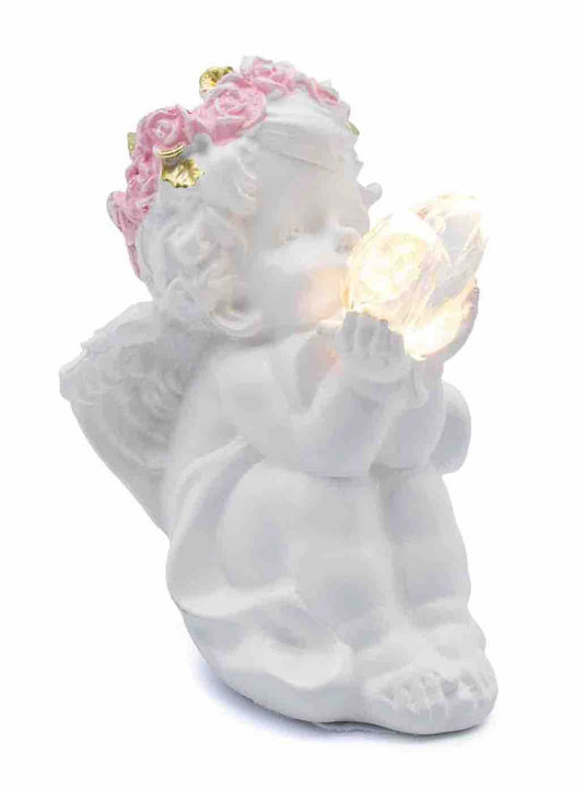Ange lumineux à la couronne de rose