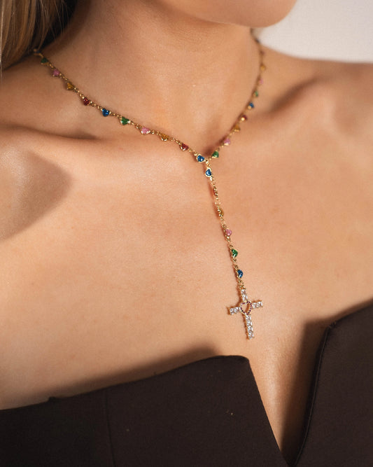 Collier Y avec croix