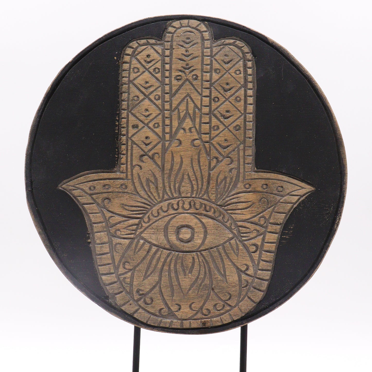 Ensemble Bouddha Feng Shui - Main de Fatma - Gris