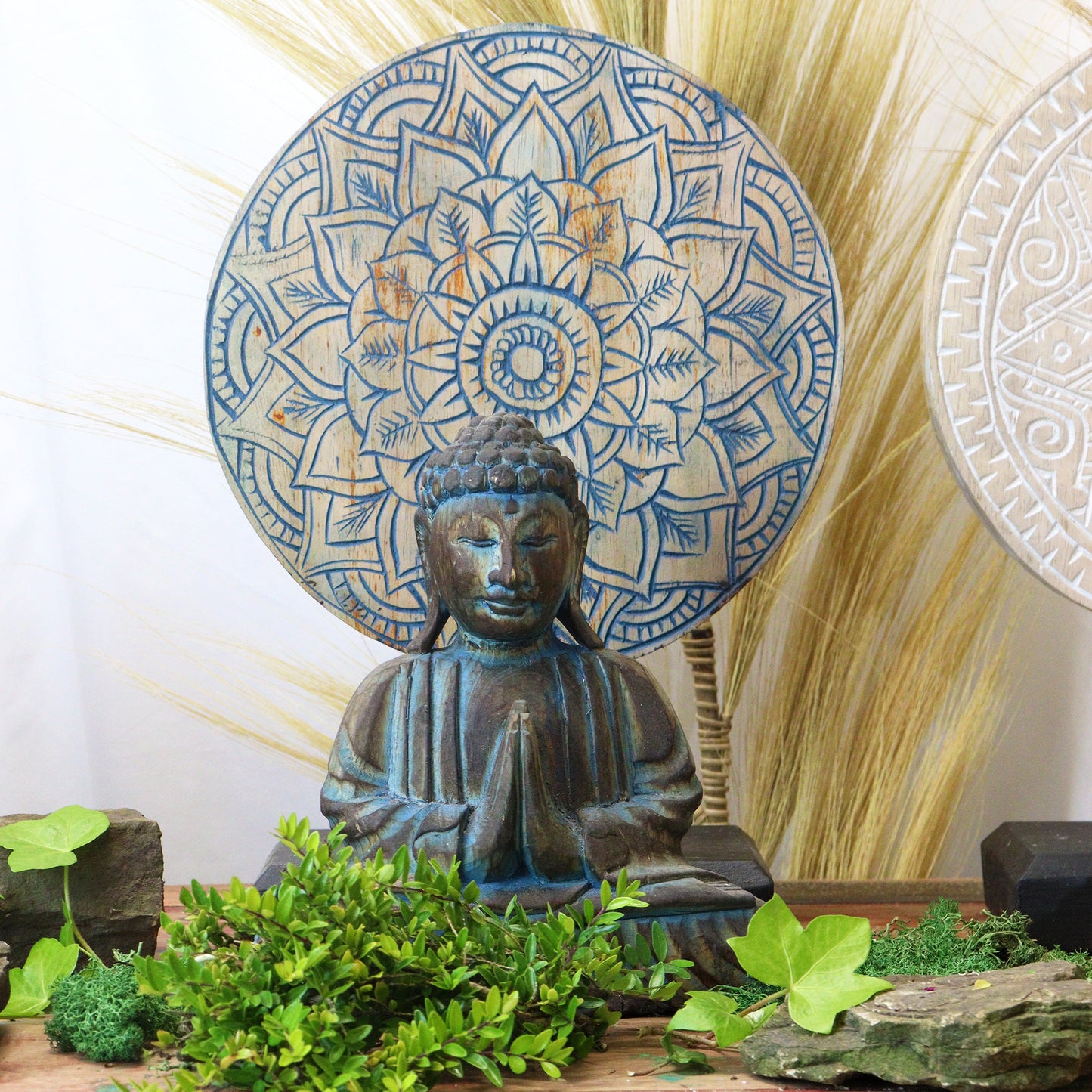 Ensemble Bouddha Feng Shui - Mandala - Bleu