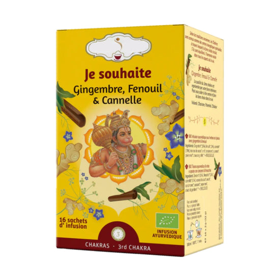 Tisane bio matinale "JE SOUHAITE" - Moment de détente après repas - 3e chakra