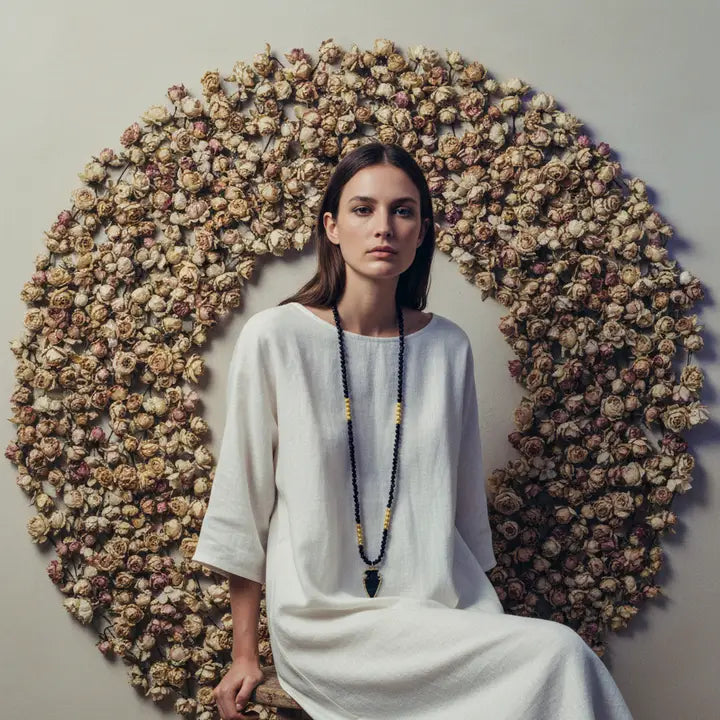 Collier en Obsidienne Noire avec Pendentif Pointe de Flèche