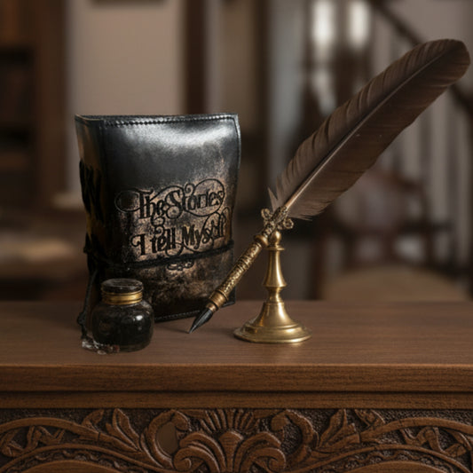 Carnet cuir épais bords frangés (12,5 x 9 cm) - Histoires que je me raconte