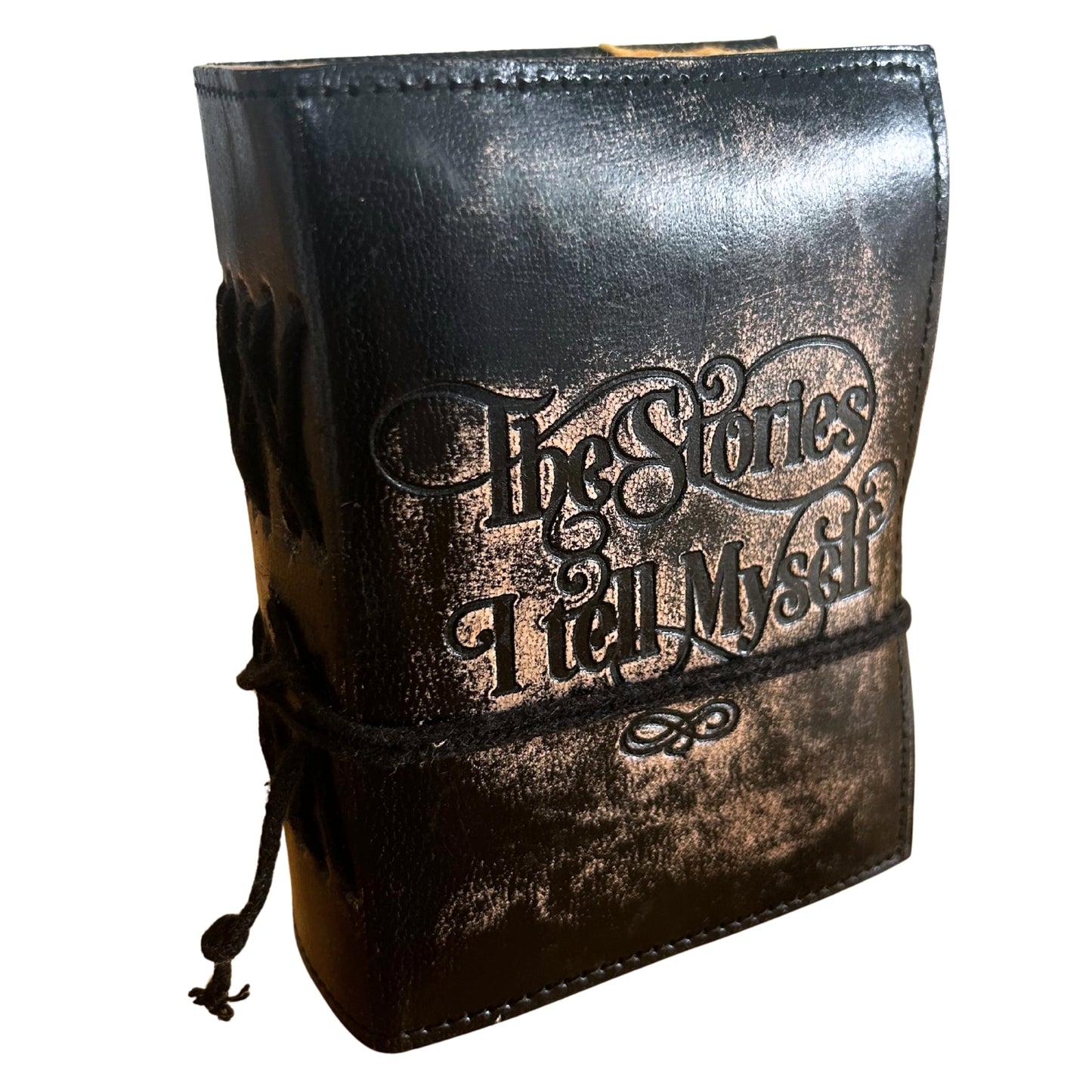 Carnet cuir épais bords frangés (12,5 x 9 cm) - Histoires que je me raconte