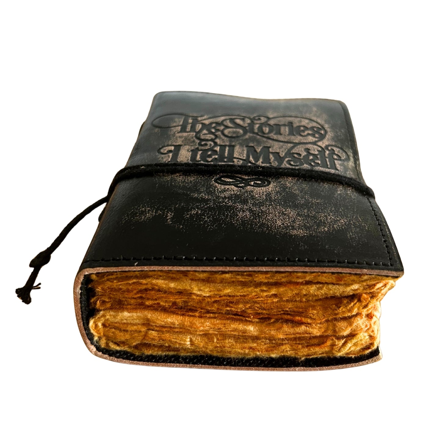Carnet cuir épais bords frangés (12,5 x 9 cm) - Histoires que je me raconte