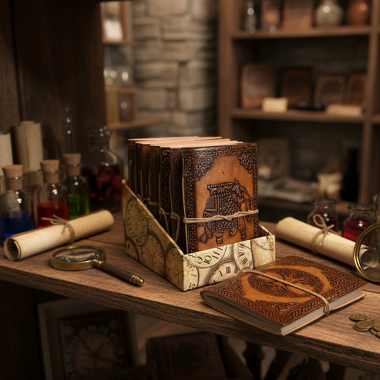 Carnets ésotériques en cuir (15 x 11,5cm) - 8 modèles