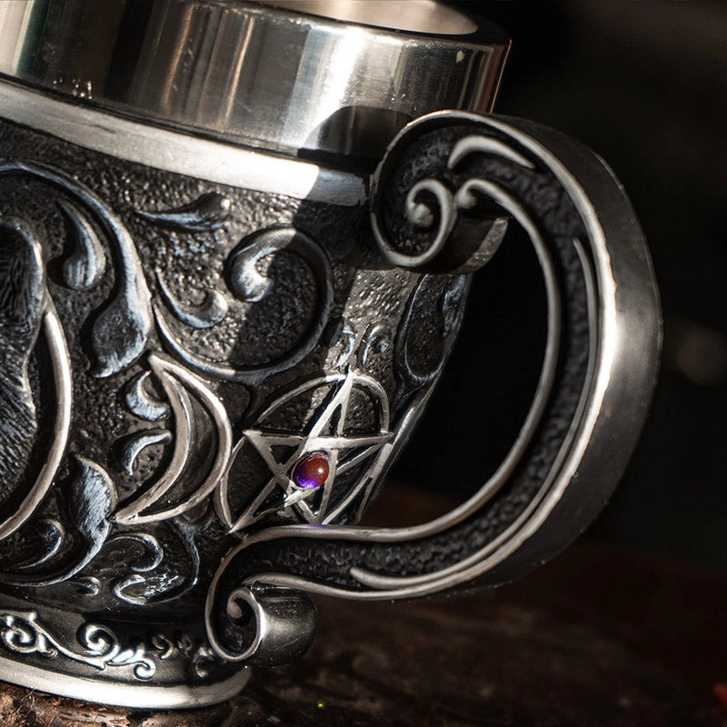 Tasse à thé "Chat noir mystique"