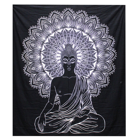 Couvre-lit ou Tenture murale en coton - N&B - Plusieurs modèles (200x230 cm)