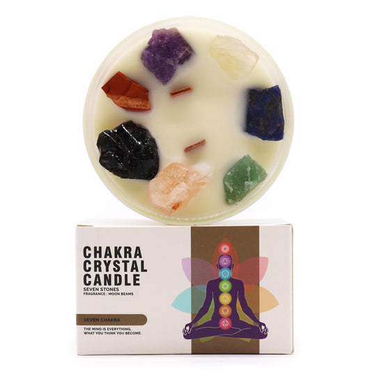 Grande Bougie de cristal - Sept chakras