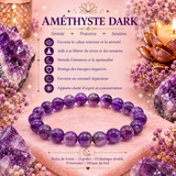Bracelet en Améthyste Dark – Sérénité, Protection & Intuition (Signe de la Vierge et des Poissons)