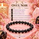 Bracelet en Onyx Noir – Protection, Force & Confiance en Soi (Signe du Capricorne)