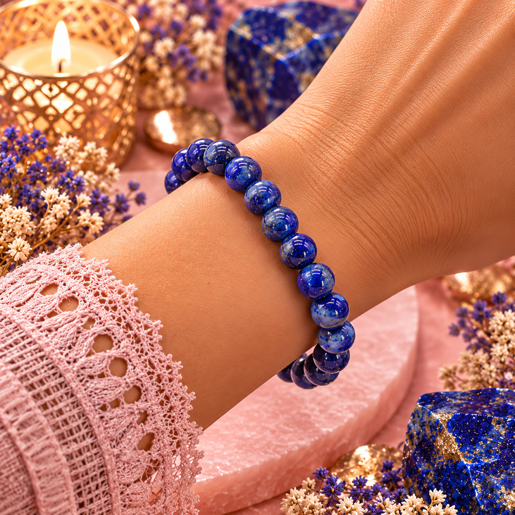 Bracelet en Lapis-Lazuli AA – Sagesse, Confiance & Communication (Signe de la Balance)