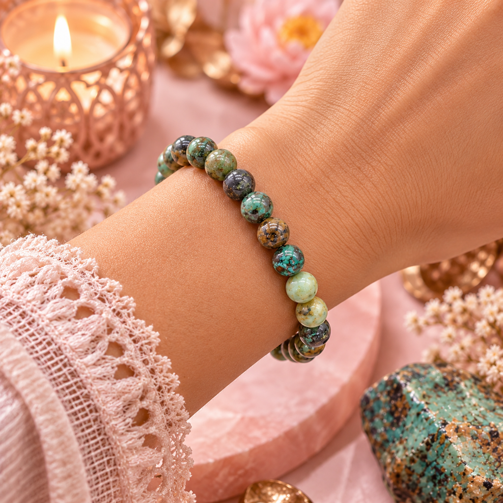 Bracelet en Turquoise Africaine – Équilibre & Harmonie (Signe du Sagittaire)
