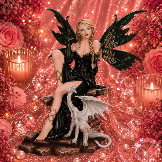 Fée Dragon Noir (35,6x34,9x44,5 cm)