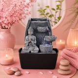 Fontaine Bouddha Sagesse (20x15x26 cm) (+ statue Ganesh grise offerte)