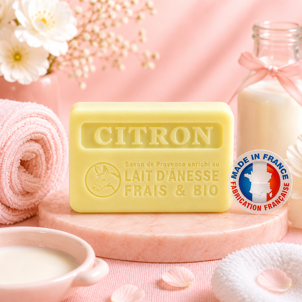Savon au lait d'ânesse frais et bio CITRON - 100 g