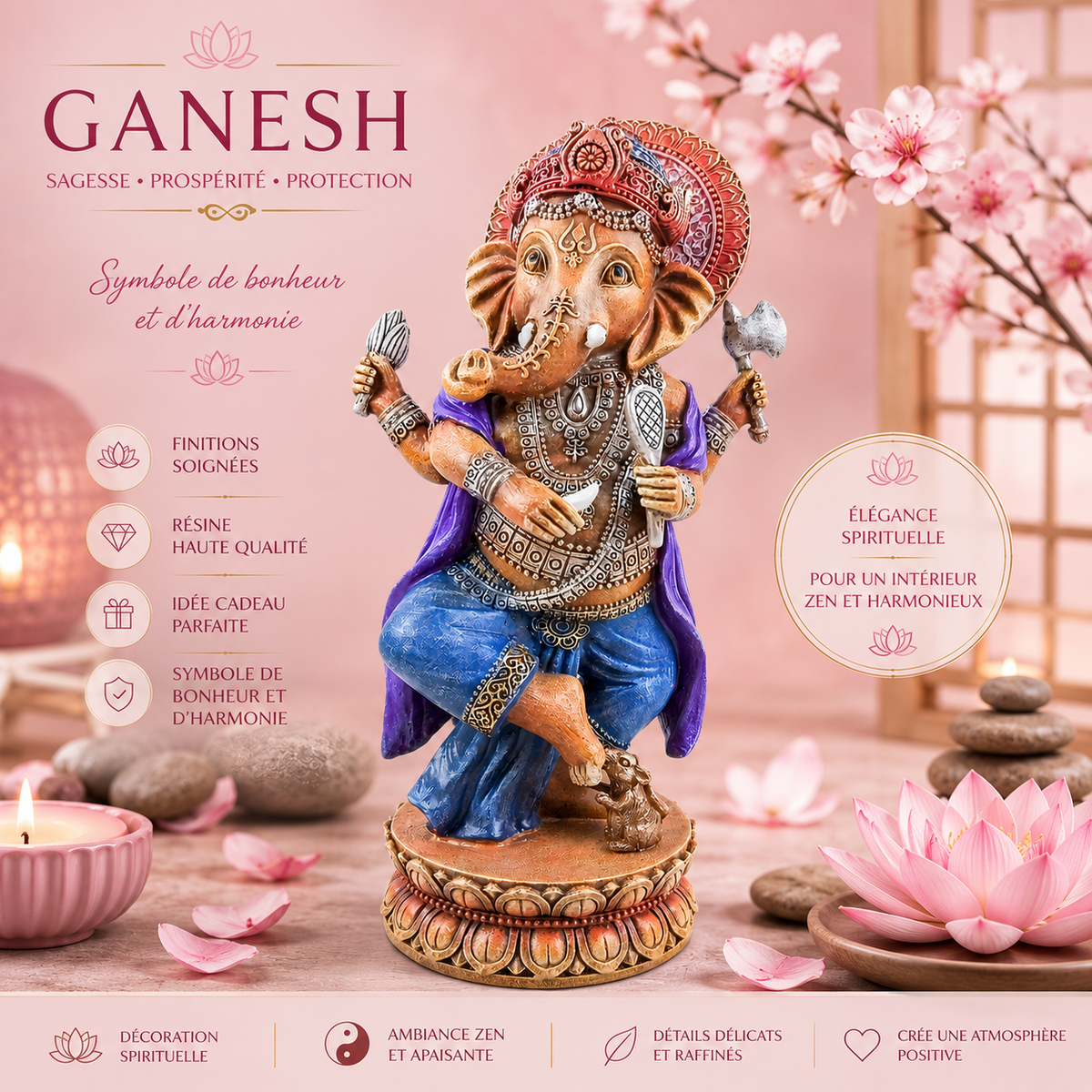 Ganesh Danseur - Énergie, Chance & Protection