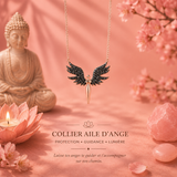 Collier or rose Ange noir