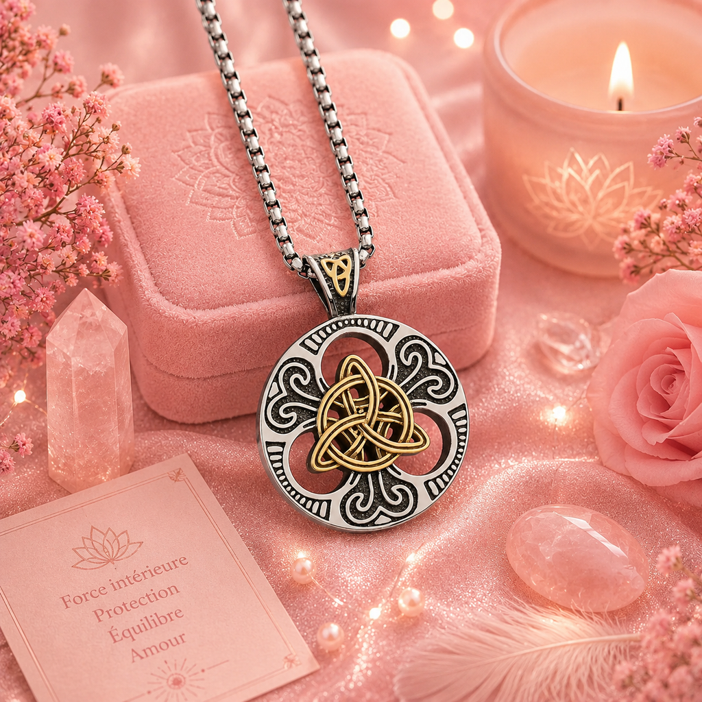 Collier à nœud d'amour irlandais de style viking pour homme (2 variantes)