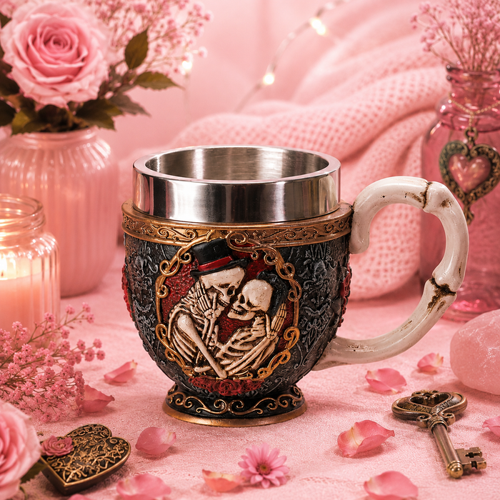 Tasse à thé "L'Amour ne meurt jamais"