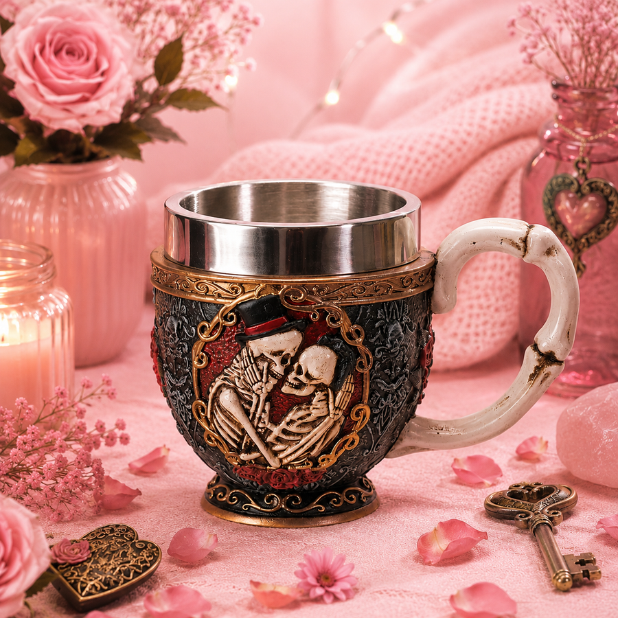 Tasse à thé "L'Amour ne meurt jamais"