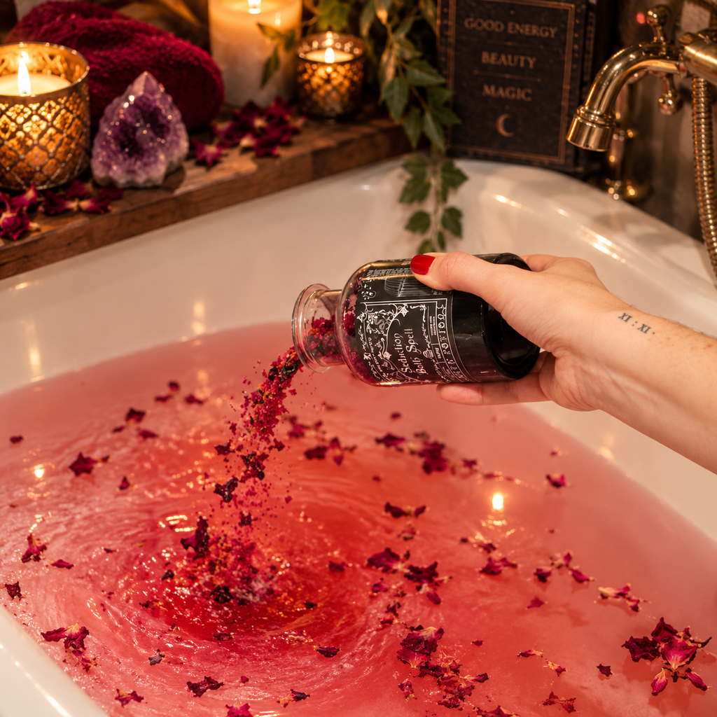 Potion de bain sorcière ancestrale - Amulette en Améthyste - Séduction