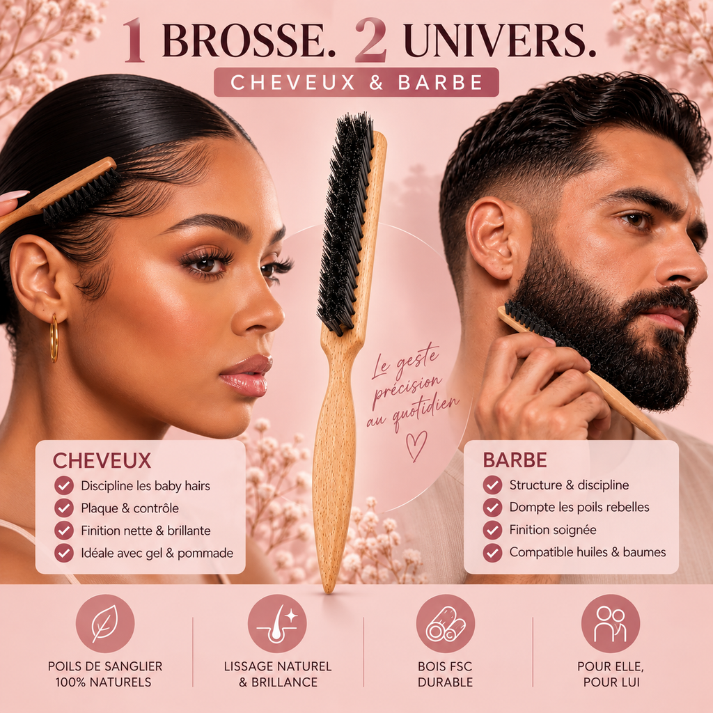 Brosse Edge - Brosse de précision cheveux & barbe