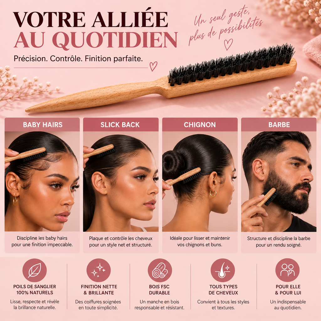 Brosse Edge - Brosse de précision cheveux & barbe