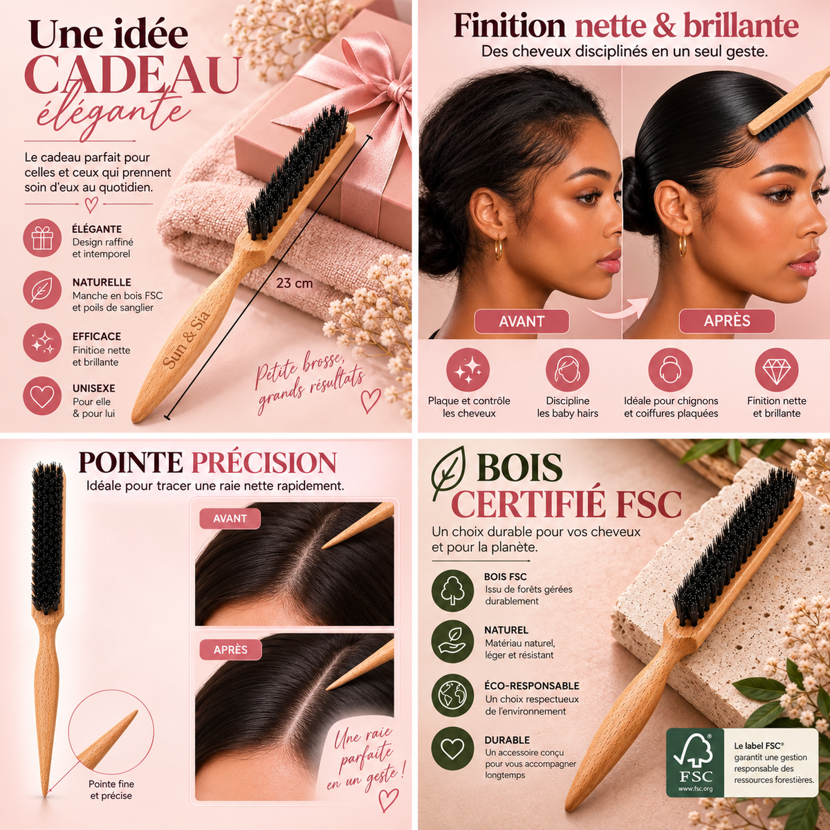 Brosse Edge - Brosse de précision cheveux & barbe