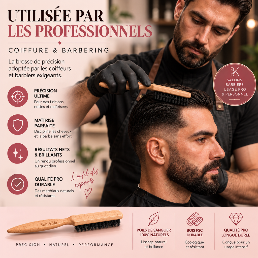 Brosse Edge - Brosse de précision cheveux & barbe