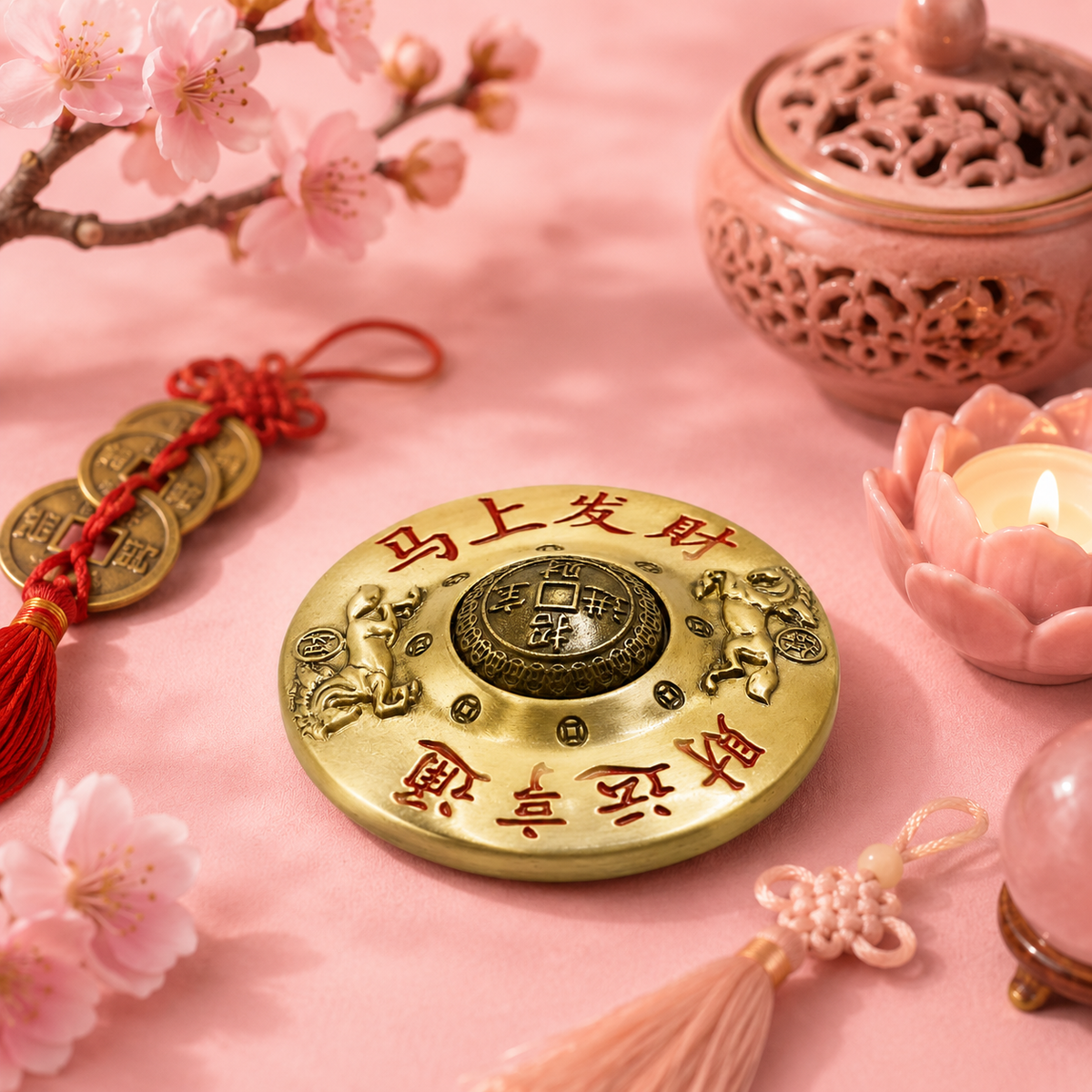 Feng Shui Fortune - L'Argent qui arrive avec des tuiles de Mahjong