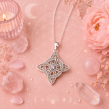 Pendentif Nœud de Sorcière & Zircon Couleur Améthyste