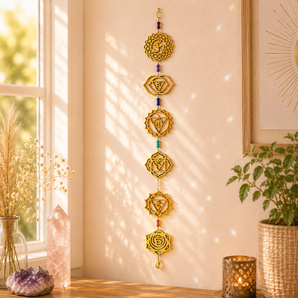 Suspension Murale des Chakras – Équilibre & Harmonie – Cristaux Naturels